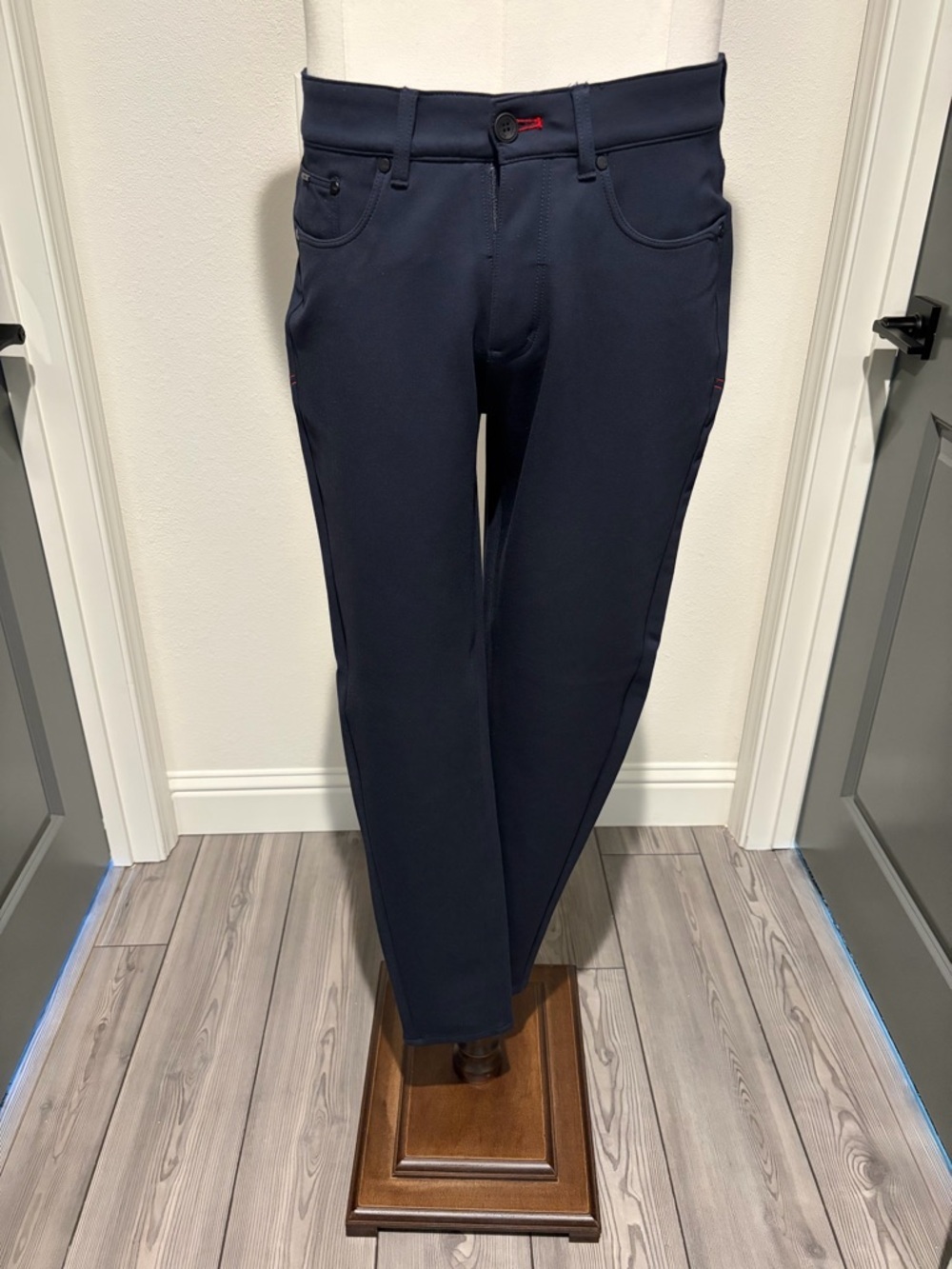 Au Noir Men's Navy Slim Fit Stretch Dress Pants 29W 29.5L